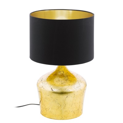 Eglo MANALBA 95395 Настольная лампа Eglo MANALBA 95395 Настольная лампаСовременные<br>Настольная лампа MANABVA, 1х60W(E27), ?300, H470, сталь, золотой/текстиль, черный, золотой применяется преимущественно в домашнем освещении с использованием стандартных выключателей и переключателей для сетей 220V.<br><br>Тип товара: Настольная лампа<br>Тип цоколя: E27<br>Количество ламп: 1<br>MAX мощность ламп, Вт: 60<br>Диаметр, мм мм: 300<br>Высота, мм: 470<br>Цвет арматуры: золотой