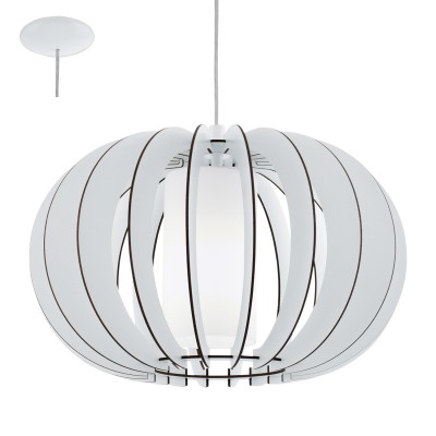 Eglo STELLATO 2 95606 Подвесной светильник Eglo STELLATO 2 95606 Подвесной светильникОдиночные<br>Подвес STELLATO 2, 1X60W (E27), ?400, сталь, белый/дерево, стекло, белый применяется преимущественно в домашнем освещении с использованием стандартных выключателей и переключателей для сетей 220V.<br><br>S освещ. до, м2: 3<br>Тип цоколя: E27<br>Количество ламп: 1<br>MAX мощность ламп, Вт: 60<br>Диаметр, мм мм: 400<br>Высота, мм: 1100<br>Цвет арматуры: белый