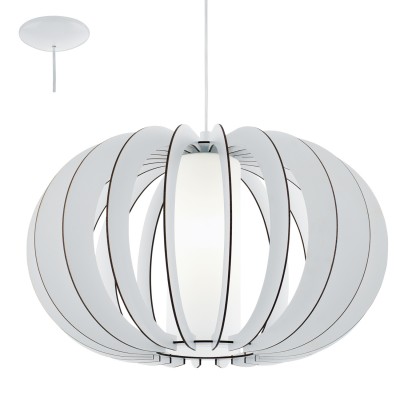 Eglo STELLATO 2 95607 Подвесной светильник Eglo STELLATO 2 95607 Подвесной светильникОдиночные<br>Подвес STELLATO 2, 1х60W (E27), ?500, H1500, сталь никель матовый/дерево, стекло, белый применяется преимущественно в домашнем освещении с использованием стандартных выключателей и переключателей для сетей 220V.<br><br>S освещ. до, м2: 3<br>Тип лампы: Накаливания / энергосбережения / светодиодная<br>Тип цоколя: E27<br>Количество ламп: 1<br>MAX мощность ламп, Вт: 60<br>Диаметр, мм мм: 500<br>Высота, мм: 1500<br>Цвет арматуры: белый