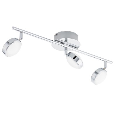 Eglo SALTO 95631 Светодиодный спот Eglo SALTO 95631 Светодиодный спотТройные<br>Светодиодный спот SALTO, 3x5,4W(LED), L560, сталь, хром/пластик, матовый применяется преимущественно в домашнем освещении с использованием стандартных выключателей и переключателей для сетей 220V.<br><br>Тип товара: Светодиодный спот<br>Цветовая t, К: 3000<br>Тип лампы: LED - светодиодная<br>Тип цоколя: LED<br>Количество ламп: 3<br>Ширина, мм: 130<br>MAX мощность ламп, Вт: 5<br>Длина, мм: 560<br>Цвет арматуры: серебристый хром