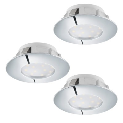 Eglo PINEDA 95822 Встраиваемый светильник Eglo PINEDA 95822 Встраиваемый светильникКруглые LED<br>Комплект Светодиодный встраив. светильников PINEDA, 3х6W(LED), ?78, IP44, пластик, хром применяется преимущественно в домашнем освещении с использованием стандартных выключателей и переключателей для сетей 220V.<br><br>Тип товара: Встраиваемый светильник<br>Цветовая t, К: 3000<br>Тип лампы: LED - светодиодная<br>Тип цоколя: LED<br>Количество ламп: 3<br>MAX мощность ламп, Вт: 6<br>Диаметр, мм мм: 78<br>Цвет арматуры: хром