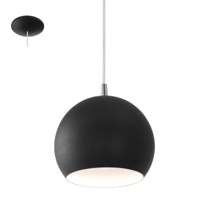 Eglo PETTO LED 95836 Подвесной светильник Eglo PETTO LED 95836 Подвесной светильникОдиночные<br>Светодиодный подвес PETTO LED, 1X3,3W (GU10), ?150, сталь, черный применяется преимущественно в домашнем освещении с использованием стандартных выключателей и переключателей для сетей 220V.<br><br>S освещ. до, м2: 1<br>Тип лампы: LED - светодиодная<br>Тип цоколя: GU10<br>Количество ламп: 1<br>MAX мощность ламп, Вт: 4<br>Диаметр, мм мм: 150<br>Высота, мм: 1100<br>Цвет арматуры: черный