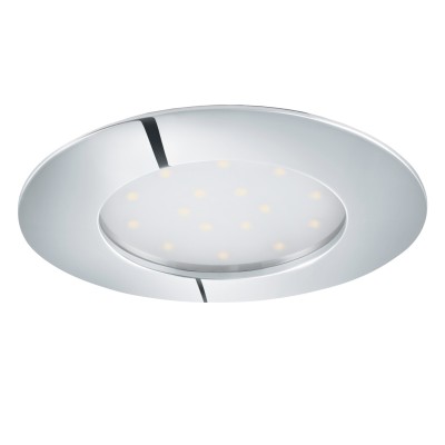 Eglo PINEDA 95888 Встраиваемый светильник Eglo PINEDA 95888 Встраиваемый светильникКруглые LED<br>Светодиодный встраиваемый светильник PINEDA, 1х12W(LED), ?102, IP44/IP20, пластик, хром применяется преимущественно в домашнем освещении с использованием стандартных выключателей и переключателей для сетей 220V.<br><br>Тип товара: Встраиваемый светильник<br>Цветовая t, К: 3000<br>Тип лампы: LED - светодиодная<br>Тип цоколя: LED<br>Количество ламп: 1<br>MAX мощность ламп, Вт: 12<br>Диаметр, мм мм: 102<br>Цвет арматуры: хром