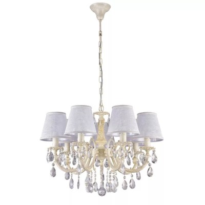 Люстра Maytoni ARM390-07-W Elegant 40 Люстра Maytoni ARM390-07-W Elegant 40Подвесные<br>Светильник, показанный на фото, рассчитан на удобное и надежное крепление типа крюк и семь ламп, позволяющих купить хрустальную люстру Maytoni ARM390-07-W для габаритных просторных помещений. Для своего нового прибора дизайнеры Maytoni выбрали изысканный стиль барокко. Хрустальная люстра от Майтони оборудована роскошным абажуром, приглядевшись к которому можно заметить изящный жаккардовый рисунок. Абажур скрывает крупный помпезный канделябр, декорированный прозрачными подвесками, переливающимися при каждом включении изделия оттенка слоновая кость в ночное время. Невероятно доступная, приемлемая цена обусловлена демократичным подходом производителя к формированию стоимости своих товаров, это позволяет заказать прибор с высокими техническими и потребительскими характеристиками без сомнений и колебаний.<br><br>Установка на натяжной потолок: Да<br>S освещ. до, м2: 18<br>Крепление: Крюк<br>Тип лампы: накаливания / энергосбережения / LED-светодиодная<br>Тип цоколя: E14<br>Количество ламп: 7<br>MAX мощность ламп, Вт: 40<br>Диаметр, мм мм: 610<br>Длина цепи/провода, мм: 400<br>Высота, мм: 490<br>Цвет арматуры: бежевый