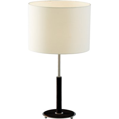 Светильник настольный Arte lamp A1038LT-1BK Woods Светильник настольный Arte lamp A1038LT-1BK WoodsС абажуром<br>Настольная лампа – это не просто источник дополнительного освещения, но и оригинальный элемент декора. Его можно установить в спальне, гостиной, кабинете и других комнатах. Интернет-магазин «Светодом» предлагает настольные лампы разных стилей по доступным ценам. Благодаря большому ассортименту Вы обязательно найдете в нашем каталоге именно ту модель, которую искали. Настольная лампа Arte lamp A1038LT-1BK – прекрасный вариант для завершения интерьера. Ее можно включить одновременно с люстрой для более яркого освещения или без нее для создания уютной атмосферы, настраивающей на отдых. Купить настольную лампу Arte lamp A1038LT-1BK Вы можете с помощью виртуальной «Корзины» или по контактным номерам, указанным на сайте.<br><br>S освещ. до, м2: 4<br>Тип товара: Настольная лампа<br>Тип лампы: накал-я - энергосбер-я<br>Тип цоколя: E27<br>Количество ламп: 1<br>Ширина, мм: 300<br>MAX мощность ламп, Вт: 60<br>Диаметр, мм мм: 300<br>Высота, мм: 560<br>Цвет арматуры: серебристый