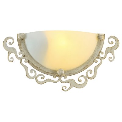 Светильник бра Arte lamp A1060AP-1WG Riccioli Светильник бра Arte lamp A1060AP-1WG RiccioliМодерн<br><br><br>Тип лампы: Накаливания / энергосбережения / светодиодная<br>Тип цоколя: E27<br>Количество ламп: 1<br>Ширина, мм: 90<br>MAX мощность ламп, Вт: 60<br>Длина, мм: 320<br>Высота, мм: 160<br>Цвет арматуры: белый с золотистой патиной