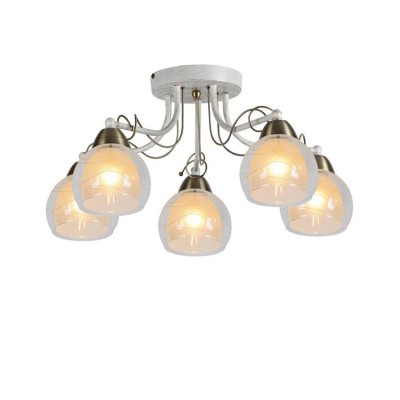 A1633PL-5WG Arte lamp Светильник A1633PL-5WG Arte lamp СветильникПотолочные<br><br><br>Установка на натяжной потолок: Да<br>S освещ. до, м2: 10<br>Тип цоколя: E14<br>Количество ламп: 5<br>MAX мощность ламп, Вт: 60W<br>Диаметр, мм мм: 530<br>Размеры: L56*W56*H26CM<br>Длина, мм: 530<br>Высота, мм: 260<br>Цвет арматуры: белый-ЗОЛОТОЙ<br>Общая мощность, Вт: 60W