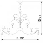 Люстра Arte Lamp A1742LM-8BK Romana