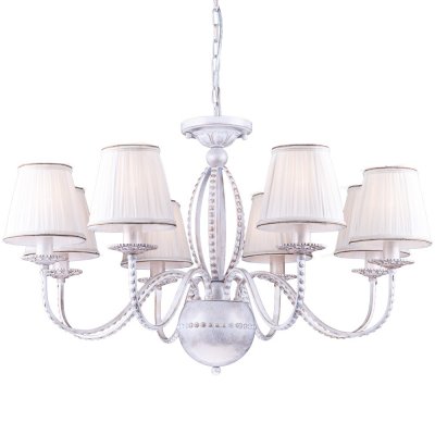 Люстра подвесная Arte lamp A2046LM-8WG Calamaro Люстра подвесная Arte lamp A2046LM-8WG CalamaroПодвесные<br>Компания «Светодом» предлагает широкий ассортимент люстр от известных производителей. Представленные в нашем каталоге товары выполнены из современных материалов и обладают отличным качеством. Благодаря широкому ассортименту Вы сможете найти у нас люстру под любой интерьер. Мы предлагаем как классические варианты, так и современные модели, отличающиеся лаконичностью и простотой форм. Стильная люстра Arte lamp A2046LM-8WG станет украшением любого дома. Эта модель от известного производителя не оставит равнодушным ценителей красивых и оригинальных предметов интерьера. Люстра Arte lamp A2046LM-8WG обеспечит равномерное распределение света по всей комнате. При выборе обратите внимание на характеристики, позволяющие приобрести наиболее подходящую модель. Купить понравившуюся люстру по доступной цене Вы можете в интернет-магазине «Светодом».<br><br>Установка на натяжной потолок: Да<br>S освещ. до, м2: 24<br>Крепление: Крюк<br>Тип лампы: накаливания / энергосбережения / LED-светодиодная<br>Тип цоколя: E14<br>Количество ламп: 8<br>MAX мощность ламп, Вт: 60<br>Диаметр, мм мм: 800<br>Длина цепи/провода, мм: 500<br>Высота, мм: 520<br>Оттенок (цвет): белый<br>Цвет арматуры: белый с золотистой патиной