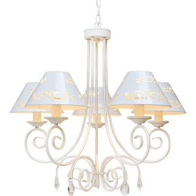 Люстра подвесная Arte lamp A2050LM-5WG Scrittore Люстра подвесная Arte lamp A2050LM-5WG ScrittoreПодвесные<br>Компания «Светодом» предлагает широкий ассортимент люстр от известных производителей. Представленные в нашем каталоге товары выполнены из современных материалов и обладают отличным качеством. Благодаря широкому ассортименту Вы сможете найти у нас люстру под любой интерьер. Мы предлагаем как классические варианты, так и современные модели, отличающиеся лаконичностью и простотой форм. Стильная люстра Arte lamp A2050LM-5WG станет украшением любого дома. Эта модель от известного производителя не оставит равнодушным ценителей красивых и оригинальных предметов интерьера. Люстра Arte lamp A2050LM-5WG обеспечит равномерное распределение света по всей комнате. При выборе обратите внимание на характеристики, позволяющие приобрести наиболее подходящую модель. Купить понравившуюся люстру по доступной цене Вы можете в интернет-магазине «Светодом».<br><br>Установка на натяжной потолок: Да<br>S освещ. до, м2: 13<br>Крепление: Крюк<br>Тип лампы: накаливания / энергосбережения / LED-светодиодная<br>Тип цоколя: E14<br>Количество ламп: 5<br>MAX мощность ламп, Вт: 40<br>Диаметр, мм мм: 700<br>Высота, мм: 630<br>Оттенок (цвет): белый<br>Цвет арматуры: белый с золотистой патиной