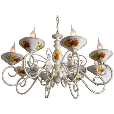 Люстра подвесная Arte lamp A2061LM-8WG Fiorato Люстра подвесная Arte lamp A2061LM-8WG FioratoПодвесные<br>Компания «Светодом» предлагает широкий ассортимент люстр от известных производителей. Представленные в нашем каталоге товары выполнены из современных материалов и обладают отличным качеством. Благодаря широкому ассортименту Вы сможете найти у нас люстру под любой интерьер. Мы предлагаем как классические варианты, так и современные модели, отличающиеся лаконичностью и простотой форм. Стильная люстра Arte lamp A2061LM-8WG станет украшением любого дома. Эта модель от известного производителя не оставит равнодушным ценителей красивых и оригинальных предметов интерьера. Люстра Arte lamp A2061LM-8WG обеспечит равномерное распределение света по всей комнате. При выборе обратите внимание на характеристики, позволяющие приобрести наиболее подходящую модель. Купить понравившуюся люстру по доступной цене Вы можете в интернет-магазине «Светодом».<br><br>Установка на натяжной потолок: Да<br>S освещ. до, м2: 24<br>Крепление: Крюк<br>Тип лампы: накаливания / энергосбережения / LED-светодиодная<br>Тип цоколя: E14<br>Количество ламп: 8<br>MAX мощность ламп, Вт: 60<br>Диаметр, мм мм: 790<br>Длина цепи/провода, мм: 500<br>Высота, мм: 460<br>Цвет арматуры: белый с золотистой патиной