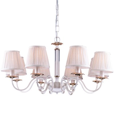 Подвесная люстра Arte lamp A2065LM-8WG Felicita Подвесная люстра Arte lamp A2065LM-8WG FelicitaПодвесные<br>Компания «Светодом» предлагает широкий ассортимент люстр от известных производителей. Представленные в нашем каталоге товары выполнены из современных материалов и обладают отличным качеством. Благодаря широкому ассортименту Вы сможете найти у нас люстру под любой интерьер. Мы предлагаем как классические варианты, так и современные модели, отличающиеся лаконичностью и простотой форм. Стильная люстра Arte lamp A2065LM-8WG станет украшением любого дома. Эта модель от известного производителя не оставит равнодушным ценителей красивых и оригинальных предметов интерьера. Люстра Arte lamp A2065LM-8WG обеспечит равномерное распределение света по всей комнате. При выборе обратите внимание на характеристики, позволяющие приобрести наиболее подходящую модель. Купить понравившуюся люстру по доступной цене Вы можете в интернет-магазине «Светодом». Мы предлагаем доставку не только по Москве и Екатеринбурге, но и по всей России.<br><br>Установка на натяжной потолок: Да<br>S освещ. до, м2: 24<br>Крепление: Крюк<br>Тип товара: Люстра подвесная<br>Скидка, %: 9<br>Тип лампы: накаливания / энергосбережения / LED-светодиодная<br>Тип цоколя: E14<br>Количество ламп: 8<br>MAX мощность ламп, Вт: 60<br>Диаметр, мм мм: 800<br>Длина цепи/провода, мм: 500<br>Высота, мм: 400<br>Оттенок (цвет): белый<br>Цвет арматуры: белый