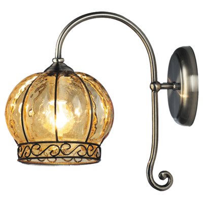 Светильник настенный Arte lamp A2106AP-1AB Venice Светильник настенный Arte lamp A2106AP-1AB VeniceВосточный стиль<br><br><br>S освещ. до, м2: 4<br>Тип лампы: накаливания / энергосбережения / LED-светодиодная<br>Тип цоколя: E14<br>Количество ламп: 1<br>Ширина, мм: 170<br>MAX мощность ламп, Вт: 60<br>Диаметр, мм мм: 260<br>Расстояние от стены, мм: 260<br>Высота, мм: 280<br>Цвет арматуры: бронзовый
