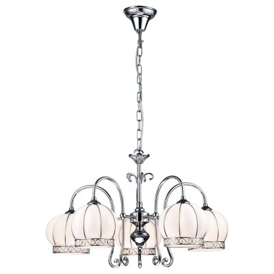 Люстра подвесная Arte lamp A2106LM-5WH Venezia Люстра подвесная Arte lamp A2106LM-5WH VeneziaПодвесные<br>Компания «Светодом» предлагает широкий ассортимент люстр от известных производителей. Представленные в нашем каталоге товары выполнены из современных материалов и обладают отличным качеством. Благодаря широкому ассортименту Вы сможете найти у нас люстру под любой интерьер. Мы предлагаем как классические варианты, так и современные модели, отличающиеся лаконичностью и простотой форм. <br>Стильная люстра Arte lamp A2106LM-5WH станет украшением любого дома. Эта модель от известного производителя не оставит равнодушным ценителей красивых и оригинальных предметов интерьера. Люстра Arte lamp A2106LM-5WH обеспечит равномерное распределение света по всей комнате. При выборе обратите внимание на характеристики, позволяющие приобрести наиболее подходящую модель. <br>Купить понравившуюся люстру по доступной цене Вы можете в интернет-магазине «Светодом».<br><br>Установка на натяжной потолок: Да<br>S освещ. до, м2: 20<br>Крепление: Крюк<br>Тип лампы: накаливания / энергосбережения / LED-светодиодная<br>Тип цоколя: E14<br>Количество ламп: 5<br>Ширина, мм: 620<br>MAX мощность ламп, Вт: 60<br>Диаметр, мм мм: 620<br>Длина цепи/провода, мм: 400<br>Высота, мм: 380<br>Цвет арматуры: серебристый