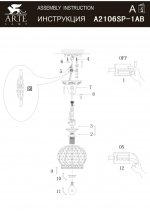 Светильник подвесной Arte lamp A2106SP-1AB VENEZIA