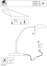 Настольная лампа Arte lamp A2250LT-1AB Flamingo