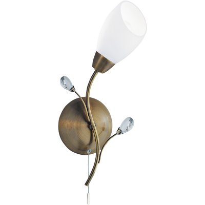 Светильник бра Arte Lamp A2766AP-1AB Gardenia Светильник бра Arte Lamp A2766AP-1AB GardeniaФлористика<br><br><br>S освещ. до, м2: 3<br>Тип лампы: накаливания / энергосбережения / LED-светодиодная<br>Тип цоколя: E14<br>Количество ламп: 1<br>Ширина, мм: 200<br>MAX мощность ламп, Вт: 40<br>Диаметр, мм мм: 150<br>Высота, мм: 360<br>Цвет арматуры: бронзовый