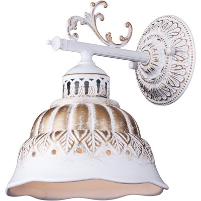 Светильник бра Arte lamp A2814AP-1WG Chiesa Светильник бра Arte lamp A2814AP-1WG ChiesaМодерн<br><br><br>S освещ. до, м2: 2<br>Тип лампы: накаливания / энергосбережения / LED-светодиодная<br>Тип цоколя: E27<br>Количество ламп: 1<br>Ширина, мм: 200<br>MAX мощность ламп, Вт: 60<br>Длина, мм: 260<br>Высота, мм: 250<br>Оттенок (цвет): белый<br>Цвет арматуры: белый с золотистой патиной