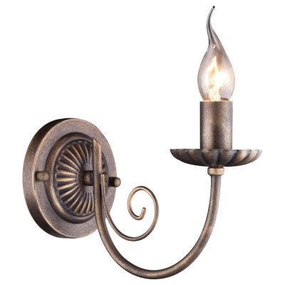 Светильник Arte lamp A3057AP-1BR Dolce Светильник Arte lamp A3057AP-1BR DolceКованые<br><br><br>Тип лампы: накал-я - энергосбер-я<br>Тип цоколя: E14<br>Количество ламп: 1<br>Ширина, мм: 240<br>MAX мощность ламп, Вт: 60<br>Длина, мм: 120<br>Высота, мм: 180<br>Цвет арматуры: бронзовый с чернением