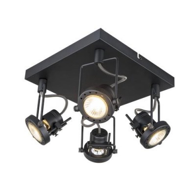 A4300PL-4BK Arte lamp Светильник A4300PL-4BK Arte lamp СветильникС 4 лампами<br><br><br>Тип цоколя: GU10<br>Количество ламп: 4<br>MAX мощность ламп, Вт: 50W<br>Диаметр, мм мм: 240<br>Длина, мм: 240<br>Высота, мм: 150<br>Цвет арматуры: ЧЕРНЫЙ<br>Общая мощность, Вт: 50W