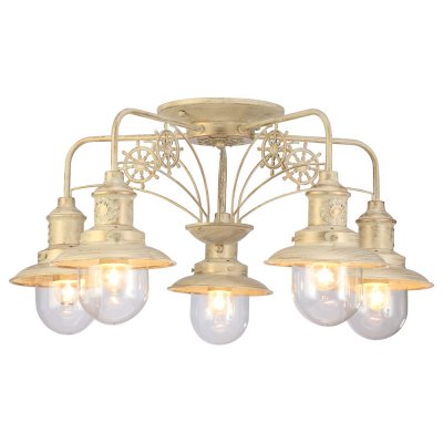 Светильник Arte lamp A4524PL-5WG Sailor Светильник Arte lamp A4524PL-5WG SailorПотолочные<br>Компания «Светодом» предлагает широкий ассортимент люстр от известных производителей. Представленные в нашем каталоге товары выполнены из современных материалов и обладают отличным качеством. Благодаря широкому ассортименту Вы сможете найти у нас люстру под любой интерьер. Мы предлагаем как классические варианты, так и современные модели, отличающиеся лаконичностью и простотой форм. <br>Стильная люстра Arte lamp A4524PL-5WG станет украшением любого дома. Эта модель от известного производителя не оставит равнодушным ценителей красивых и оригинальных предметов интерьера. Люстра Arte lamp A4524PL-5WG обеспечит равномерное распределение света по всей комнате. При выборе обратите внимание на характеристики, позволяющие приобрести наиболее подходящую модель. <br>Купить понравившуюся люстру по доступной цене Вы можете в интернет-магазине «Светодом».<br><br>Установка на натяжной потолок: Да<br>S освещ. до, м2: 15<br>Крепление: Планка<br>Тип лампы: накал-я - энергосбер-я<br>Тип цоколя: E27<br>Количество ламп: 5<br>MAX мощность ламп, Вт: 60<br>Диаметр, мм мм: 720<br>Высота, мм: 380<br>Цвет арматуры: бежевый с золотистой патиной