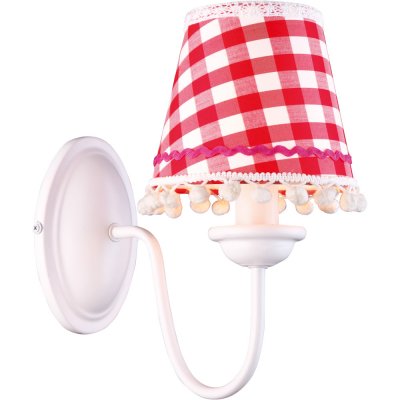 Светильник бра Arte lamp A5165AP-1WH Provence Светильник бра Arte lamp A5165AP-1WH ProvenceМодерн<br>Возбуждающий настенный светильник бра в красную клеточку Arte lamp A5165AP-1WH Provence окунает нас во французский стиль прованс.<br><br>S освещ. до, м2: 2<br>Тип лампы: накаливания / энергосбережения / LED-светодиодная<br>Тип цоколя: E14<br>Количество ламп: 1<br>Ширина, мм: 140<br>MAX мощность ламп, Вт: 40<br>Длина, мм: 250<br>Высота, мм: 260<br>Оттенок (цвет): белый<br>Цвет арматуры: белый
