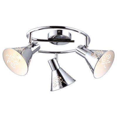 Светильник Arte lamp A5218PL-3CC Cono Светильник Arte lamp A5218PL-3CC ConoТройные<br>Светильники-споты – это оригинальные изделия с современным дизайном. Они позволяют не ограничивать свою фантазию при выборе освещения для интерьера. Такие модели обеспечивают достаточно качественный свет. Благодаря компактным размерам Вы можете использовать несколько спотов для одного помещения. Интернет-магазин «Светодом» предлагает необычный светильник-спот ARTE Lamp A5218PL-3CC по привлекательной цене. Эта модель станет отличным дополнением к люстре, выполненной в том же стиле. Перед оформлением заказа изучите характеристики изделия. Купить светильник-спот ARTE Lamp A5218PL-3CC в нашем онлайн-магазине Вы можете либо с помощью формы на сайте, либо по указанным выше телефонам. Обратите внимание, что у нас склады не только в Москве и Екатеринбурге, но и других городах России.<br><br>Тип лампы: накал-я - энергосбер-я<br>Тип цоколя: E14<br>Количество ламп: 3<br>MAX мощность ламп, Вт: 40<br>Диаметр, мм мм: 840<br>Высота, мм: 220<br>Цвет арматуры: серебристый