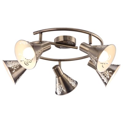 Светильник Arte lamp A5218PL-5AB Cono Светильник Arte lamp A5218PL-5AB ConoПоворотные<br>Компания «Светодом» предлагает широкий ассортимент люстр от известных производителей. Представленные в нашем каталоге товары выполнены из современных материалов и обладают отличным качеством. Благодаря широкому ассортименту Вы сможете найти у нас люстру под любой интерьер. Мы предлагаем как классические варианты, так и современные модели, отличающиеся лаконичностью и простотой форм. Стильная люстра Arte lamp A5218PL-5AB станет украшением любого дома. Эта модель от известного производителя не оставит равнодушным ценителей красивых и оригинальных предметов интерьера. Люстра Arte lamp A5218PL-5AB обеспечит равномерное распределение света по всей комнате. При выборе обратите внимание на характеристики, позволяющие приобрести наиболее подходящую модель. Купить понравившуюся люстру по доступной цене Вы можете в интернет-магазине «Светодом».<br><br>Установка на натяжной потолок: Ограничено<br>S освещ. до, м2: 10<br>Крепление: Планка<br>Тип лампы: Накаливания / энергосбережения / светодиодная<br>Тип цоколя: E14<br>Количество ламп: 5<br>MAX мощность ламп, Вт: 40<br>Диаметр, мм мм: 650<br>Высота, мм: 220<br>Цвет арматуры: бронзовый
