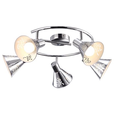Светильник Arte lamp A5218PL-5CC Cono Светильник Arte lamp A5218PL-5CC ConoПоворотные<br>Компания «Светодом» предлагает широкий ассортимент люстр от известных производителей. Представленные в нашем каталоге товары выполнены из современных материалов и обладают отличным качеством. Благодаря широкому ассортименту Вы сможете найти у нас люстру под любой интерьер. Мы предлагаем как классические варианты, так и современные модели, отличающиеся лаконичностью и простотой форм. Стильная люстра Arte lamp A5218PL-5CC станет украшением любого дома. Эта модель от известного производителя не оставит равнодушным ценителей красивых и оригинальных предметов интерьера. Люстра Arte lamp A5218PL-5CC обеспечит равномерное распределение света по всей комнате. При выборе обратите внимание на характеристики, позволяющие приобрести наиболее подходящую модель. Купить понравившуюся люстру по доступной цене Вы можете в интернет-магазине «Светодом». Мы предлагаем доставку не только по Москве и Екатеринбурге, но и по всей России.<br><br>Установка на натяжной потолок: Ограничено<br>S освещ. до, м2: 10<br>Крепление: Планка<br>Тип лампы: LED<br>Тип цоколя: E14<br>Количество ламп: 5<br>MAX мощность ламп, Вт: 40<br>Диаметр, мм мм: 650<br>Высота, мм: 220<br>Цвет арматуры: серебристый