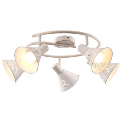 Светильник Arte lamp A5218PL-5WG Cono Светильник Arte lamp A5218PL-5WG ConoПоворотные<br>Компания «Светодом» предлагает широкий ассортимент люстр от известных производителей. Представленные в нашем каталоге товары выполнены из современных материалов и обладают отличным качеством. Благодаря широкому ассортименту Вы сможете найти у нас люстру под любой интерьер. Мы предлагаем как классические варианты, так и современные модели, отличающиеся лаконичностью и простотой форм. Стильная люстра Arte lamp A5218PL-5WG станет украшением любого дома. Эта модель от известного производителя не оставит равнодушным ценителей красивых и оригинальных предметов интерьера. Люстра Arte lamp A5218PL-5WG обеспечит равномерное распределение света по всей комнате. При выборе обратите внимание на характеристики, позволяющие приобрести наиболее подходящую модель. Купить понравившуюся люстру по доступной цене Вы можете в интернет-магазине «Светодом». Мы предлагаем доставку не только по Москве и Екатеринбурге, но и по всей России.<br><br>Установка на натяжной потолок: Ограничено<br>S освещ. до, м2: 10<br>Крепление: Планка<br>Тип лампы: накал-я - энергосбер-я<br>Тип цоколя: E14<br>Количество ламп: 5<br>MAX мощность ламп, Вт: 40<br>Диаметр, мм мм: 650<br>Высота, мм: 220<br>Цвет арматуры: белый с золотистой патиной