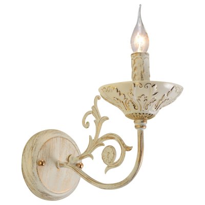 Светильник бра Arte lamp A5326AP-1WG Faina Светильник бра Arte lamp A5326AP-1WG FainaКлассические<br><br><br>Тип лампы: накал-я - энергосбер-я<br>Тип цоколя: E14<br>Количество ламп: 1<br>Ширина, мм: 120<br>MAX мощность ламп, Вт: 40<br>Длина, мм: 280<br>Высота, мм: 230<br>Цвет арматуры: белый с золотистой патиной