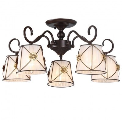 Светильник Arte lamp A5495PL-5BR FORTUNA Светильник Arte lamp A5495PL-5BR FORTUNAПотолочные<br>Компания «Светодом» предлагает широкий ассортимент люстр от известных производителей. Представленные в нашем каталоге товары выполнены из современных материалов и обладают отличным качеством. Благодаря широкому ассортименту Вы сможете найти у нас люстру под любой интерьер. Мы предлагаем как классические варианты, так и современные модели, отличающиеся лаконичностью и простотой форм. Стильная люстра Arte lamp A5495PL-5BR станет украшением любого дома. Эта модель от известного производителя не оставит равнодушным ценителей красивых и оригинальных предметов интерьера. Люстра Arte lamp A5495PL-5BR обеспечит равномерное распределение света по всей комнате. При выборе обратите внимание на характеристики, позволяющие приобрести наиболее подходящую модель. Купить понравившуюся люстру по доступной цене Вы можете в интернет-магазине «Светодом». Мы предлагаем доставку не только по Москве и Екатеринбурге, но и по всей России.<br><br>Установка на натяжной потолок: Ограничено<br>S освещ. до, м2: 15<br>Крепление: Планка<br>Тип лампы: Накаливания / энергосбережения / светодиодная<br>Тип цоколя: E27<br>Количество ламп: 5<br>MAX мощность ламп, Вт: 60<br>Размеры: H28xW60xL60<br>Цвет арматуры: коричневый