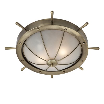 Светильник штурвал Arte lamp A5500PL-2AB WHEEL Светильник штурвал Arte lamp A5500PL-2AB WHEELПотолочные<br>Компания «Светодом» предлагает широкий ассортимент люстр от известных производителей. Представленные в нашем каталоге товары выполнены из современных материалов и обладают отличным качеством. Благодаря широкому ассортименту Вы сможете найти у нас люстру под любой интерьер. Мы предлагаем как классические варианты, так и современные модели, отличающиеся лаконичностью и простотой форм. Стильная люстра Arte lamp A5500PL-2AB станет украшением любого дома. Эта модель от известного производителя не оставит равнодушным ценителей красивых и оригинальных предметов интерьера. Люстра Arte lamp A5500PL-2AB обеспечит равномерное распределение света по всей комнате. При выборе обратите внимание на характеристики, позволяющие приобрести наиболее подходящую модель. Купить понравившуюся люстру по доступной цене Вы можете в интернет-магазине «Светодом».<br><br>Установка на натяжной потолок: Ограничено<br>S освещ. до, м2: 4<br>Крепление: Планка<br>Тип цоколя: E14<br>Количество ламп: 2<br>MAX мощность ламп, Вт: 40<br>Диаметр, мм мм: 420<br>Высота, мм: 120<br>Цвет арматуры: бронзовый