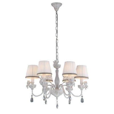 A5656LM-6WG Arte lamp Светильник A5656LM-6WG Arte lamp СветильникПодвесные<br><br><br>Установка на натяжной потолок: Да<br>S освещ. до, м2: 12<br>Крепление: крюк<br>Тип лампы: Накаливания / энергосбережения / светодиодная<br>Тип цоколя: E14<br>Количество ламп: 6<br>MAX мощность ламп, Вт: 40W<br>Диаметр, мм мм: 610<br>Длина цепи/провода, мм: 600<br>Размеры: D610H410-1100<br>Длина, мм: 610<br>Высота, мм: 410<br>Цвет арматуры: белый-ЗОЛОТОЙ<br>Общая мощность, Вт: 40W
