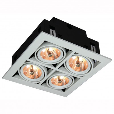 Светильник потолочный Arte lamp A5930PL-4WH Technika Светильник потолочный Arte lamp A5930PL-4WH TechnikaКарданные<br><br><br>Цвет арматуры: белый<br>Количество ламп: 4<br>Размеры: H12xW25xL25<br>MAX мощность ламп, Вт: 50