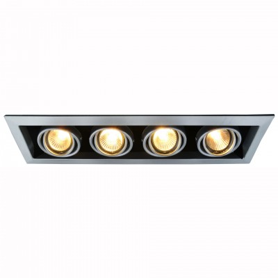 Светильник потолочный Arte lamp A5941PL-4SI CARDANI Светильник потолочный Arte lamp A5941PL-4SI CARDANIКарданные<br><br><br>Тип цоколя: GU10<br>Количество ламп: 4<br>MAX мощность ламп, Вт: 50<br>Размеры: H7xW12,6xL43,3<br>Цвет арматуры: серебро
