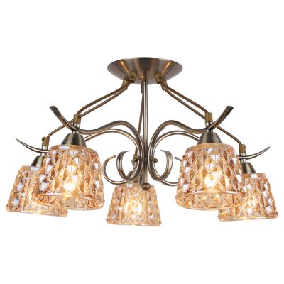 Люстра Arte lamp A6185PL-5AB Gemma Люстра Arte lamp A6185PL-5AB GemmaПотолочные<br>Отличную модель светильника Arte lamp A6185PL-5AB из серии GEMMA производства Италии возможно купить оптом и в розницу на официальном сайте интернет-магазина Светодом.<br><br>Установка на натяжной потолок: Да<br>S освещ. до, м2: 20<br>Крепление: Планка<br>Тип лампы: накаливания / энергосбережения / LED-светодиодная<br>Тип цоколя: E14<br>Количество ламп: 5<br>MAX мощность ламп, Вт: 60<br>Диаметр, мм мм: 51<br>Высота, мм: 32<br>Цвет арматуры: бронзовый