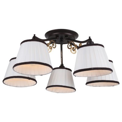 Светильник Arte lamp A6344PL-5BR Capri Светильник Arte lamp A6344PL-5BR CapriПотолочные<br>Компания «Светодом» предлагает широкий ассортимент люстр от известных производителей. Представленные в нашем каталоге товары выполнены из современных материалов и обладают отличным качеством. Благодаря широкому ассортименту Вы сможете найти у нас люстру под любой интерьер. Мы предлагаем как классические варианты, так и современные модели, отличающиеся лаконичностью и простотой форм. Стильная люстра Arte lamp A6344PL-5BR станет украшением любого дома. Эта модель от известного производителя не оставит равнодушным ценителей красивых и оригинальных предметов интерьера. Люстра Arte lamp A6344PL-5BR обеспечит равномерное распределение света по всей комнате. При выборе обратите внимание на характеристики, позволяющие приобрести наиболее подходящую модель. Купить понравившуюся люстру по доступной цене Вы можете в интернет-магазине «Светодом».<br><br>Установка на натяжной потолок: Да<br>S освещ. до, м2: 10<br>Крепление: Планка<br>Тип лампы: Накаливания / энергосбережения / светодиодная<br>Тип цоколя: E14<br>Количество ламп: 5<br>MAX мощность ламп, Вт: 40<br>Диаметр, мм мм: 550<br>Высота, мм: 230<br>Цвет арматуры: коричневый