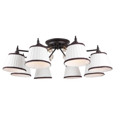 Светильник Arte lamp A6344PL-8BR Capri Светильник Arte lamp A6344PL-8BR CapriПотолочные<br>Компания «Светодом» предлагает широкий ассортимент люстр от известных производителей. Представленные в нашем каталоге товары выполнены из современных материалов и обладают отличным качеством. Благодаря широкому ассортименту Вы сможете найти у нас люстру под любой интерьер. Мы предлагаем как классические варианты, так и современные модели, отличающиеся лаконичностью и простотой форм. Стильная люстра Arte lamp A6344PL-8BR станет украшением любого дома. Эта модель от известного производителя не оставит равнодушным ценителей красивых и оригинальных предметов интерьера. Люстра Arte lamp A6344PL-8BR обеспечит равномерное распределение света по всей комнате. При выборе обратите внимание на характеристики, позволяющие приобрести наиболее подходящую модель. Купить понравившуюся люстру по доступной цене Вы можете в интернет-магазине «Светодом». Мы предлагаем доставку не только по Москве и Екатеринбурге, но и по всей России.<br><br>Установка на натяжной потолок: Ограничено<br>S освещ. до, м2: 16<br>Крепление: Планка<br>Тип товара: Светильник<br>Скидка, %: 16<br>Тип лампы: Накаливания / энергосбережения / светодиодная<br>Тип цоколя: E14<br>Количество ламп: 8<br>MAX мощность ламп, Вт: 40<br>Диаметр, мм мм: 740<br>Высота, мм: 240<br>Цвет арматуры: коричневый