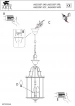 Светильник подвесной Arte lamp A6503SP-3PB RIMINI