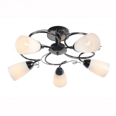 Светильник потолочный Arte lamp A6545PL-5BC ALESSIA Светильник потолочный Arte lamp A6545PL-5BC ALESSIAПотолочные<br>Компания «Светодом» предлагает широкий ассортимент люстр от известных производителей. Представленные в нашем каталоге товары выполнены из современных материалов и обладают отличным качеством. Благодаря широкому ассортименту Вы сможете найти у нас люстру под любой интерьер. Мы предлагаем как классические варианты, так и современные модели, отличающиеся лаконичностью и простотой форм. Стильная люстра Arte lamp A6545PL-5BC станет украшением любого дома. Эта модель от известного производителя не оставит равнодушным ценителей красивых и оригинальных предметов интерьера. Люстра Arte lamp A6545PL-5BC обеспечит равномерное распределение света по всей комнате. При выборе обратите внимание на характеристики, позволяющие приобрести наиболее подходящую модель. Купить понравившуюся люстру по доступной цене Вы можете в интернет-магазине «Светодом».<br><br>Установка на натяжной потолок: Да<br>S освещ. до, м2: 10<br>Тип цоколя: E14<br>Количество ламп: 5<br>MAX мощность ламп, Вт: 40<br>Диаметр, мм мм: 560<br>Размеры: H28xW56xL56<br>Высота, мм: 280<br>Цвет арматуры: черный