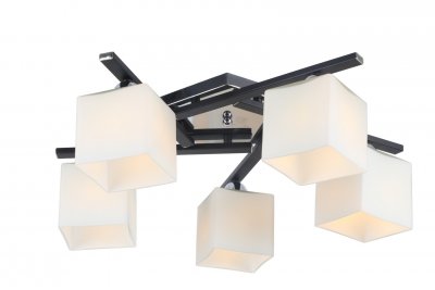 Светильник потолочный Arte lamp A8165PL-5BK VISUALE Светильник потолочный Arte lamp A8165PL-5BK VISUALEПотолочные<br><br><br>S освещ. до, м2: 10<br>Тип товара: Светильник потолочный<br>Тип цоколя: E27<br>Количество ламп: 5<br>MAX мощность ламп, Вт: 40<br>Размеры: H20xW54xL54<br>Цвет арматуры: черный