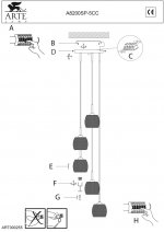 Светильник подвесной Arte lamp A8200SP-5CC Polar