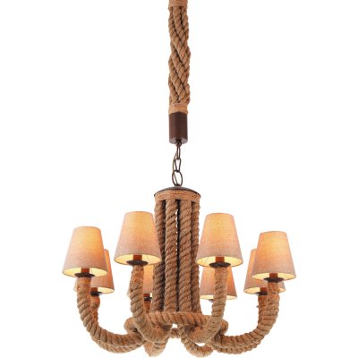 Подвесная люстра Arte lamp A8958LM-8BR Corda Подвесная люстра Arte lamp A8958LM-8BR CordaПодвесные<br>Компания «Светодом» предлагает широкий ассортимент люстр от известных производителей. Представленные в нашем каталоге товары выполнены из современных материалов и обладают отличным качеством. Благодаря широкому ассортименту Вы сможете найти у нас люстру под любой интерьер. Мы предлагаем как классические варианты, так и современные модели, отличающиеся лаконичностью и простотой форм. Стильная люстра Arte lamp A8958LM-8BR станет украшением любого дома. Эта модель от известного производителя не оставит равнодушным ценителей красивых и оригинальных предметов интерьера. Люстра Arte lamp A8958LM-8BR обеспечит равномерное распределение света по всей комнате. При выборе обратите внимание на характеристики, позволяющие приобрести наиболее подходящую модель. Купить понравившуюся люстру по доступной цене Вы можете в интернет-магазине «Светодом». Мы предлагаем доставку не только по Москве и Екатеринбурге, но и по всей России.<br><br>Установка на натяжной потолок: Да<br>S освещ. до, м2: 16<br>Крепление: Планка<br>Тип товара: Люстра подвесная<br>Скидка, %: 7<br>Тип лампы: накаливания / энергосбережения / LED-светодиодная<br>Тип цоколя: E14<br>Количество ламп: 8<br>MAX мощность ламп, Вт: 40<br>Диаметр, мм мм: 800<br>Длина цепи/провода, мм: 750<br>Высота, мм: 650<br>Оттенок (цвет): бежевый<br>Цвет арматуры: коричневый