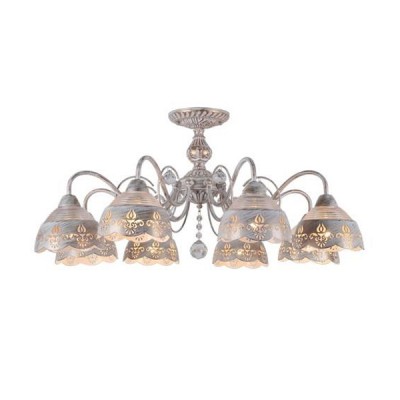 A9106PL-8WG Arte lamp Светильник A9106PL-8WG Arte lamp СветильникПотолочные<br><br><br>Установка на натяжной потолок: Да<br>S освещ. до, м2: 16<br>Крепление: Планка<br>Тип цоколя: E14<br>Количество ламп: 8<br>MAX мощность ламп, Вт: 40W<br>Диаметр, мм мм: 780<br>Размеры: D180*H370mm<br>Длина, мм: 780<br>Высота, мм: 370<br>Цвет арматуры: белый-ЗОЛОТОЙ<br>Общая мощность, Вт: 40W