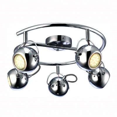 Светильник потолочный Arte lamp A9128PL-5CC SPIA Светильник потолочный Arte lamp A9128PL-5CC SPIAБолее 5 ламп<br>Светильники-споты – это оригинальные изделия с современным дизайном. Они позволяют не ограничивать свою фантазию при выборе освещения для интерьера. Такие модели обеспечивают достаточно качественный свет. Благодаря компактным размерам Вы можете использовать несколько спотов для одного помещения. Интернет-магазин «Светодом» предлагает необычный светильник-спот ARTE Lamp A9128PL-5CC по привлекательной цене. Эта модель станет отличным дополнением к люстре, выполненной в том же стиле. Перед оформлением заказа изучите характеристики изделия. Купить светильник-спот ARTE Lamp A9128PL-5CC в нашем онлайн-магазине Вы можете либо с помощью формы на сайте, либо по указанным выше телефонам. Обратите внимание, что мы предлагаем доставку не только по Москве и Екатеринбургу, но и всем остальным российским городам.<br><br>Тип товара: Светильник потолочный<br>Тип цоколя: GU10<br>Количество ламп: 5<br>MAX мощность ламп, Вт: 50<br>Размеры: H18xW43xL43<br>Цвет арматуры: серебристый