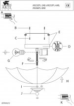 Светильник потолочный Arte lamp A9266PL-8AB Umbrella