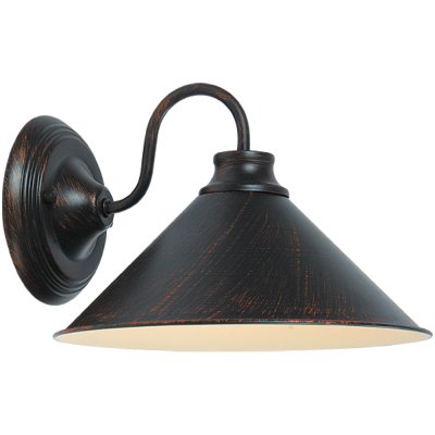 Светильник бра Arte lamp A9330AP-1BR Cone Светильник бра Arte lamp A9330AP-1BR ConeМорской стиль<br><br><br>S освещ. до, м2: 4<br>Тип лампы: накаливания / энергосбережения / LED-светодиодная<br>Тип цоколя: E27<br>Количество ламп: 1<br>Ширина, мм: 300<br>MAX мощность ламп, Вт: 60<br>Диаметр, мм мм: 260<br>Расстояние от стены, мм: 300<br>Высота, мм: 200<br>Цвет арматуры: коричневый