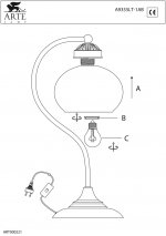 Светильник настольный Arte lamp A9355LT-1AB Egg 