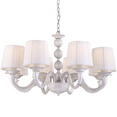 Подвесная люстра Arte lamp A9395LM-8WG Alba Подвесная люстра Arte lamp A9395LM-8WG AlbaПодвесные<br>Компания «Светодом» предлагает широкий ассортимент люстр от известных производителей. Представленные в нашем каталоге товары выполнены из современных материалов и обладают отличным качеством. Благодаря широкому ассортименту Вы сможете найти у нас люстру под любой интерьер. Мы предлагаем как классические варианты, так и современные модели, отличающиеся лаконичностью и простотой форм. Стильная люстра Arte lamp A9395LM-8WG станет украшением любого дома. Эта модель от известного производителя не оставит равнодушным ценителей красивых и оригинальных предметов интерьера. Люстра Arte lamp A9395LM-8WG обеспечит равномерное распределение света по всей комнате. При выборе обратите внимание на характеристики, позволяющие приобрести наиболее подходящую модель. Купить понравившуюся люстру по доступной цене Вы можете в интернет-магазине «Светодом».<br><br>Установка на натяжной потолок: Да<br>S освещ. до, м2: 16<br>Крепление: Крюк<br>Тип лампы: накаливания / энергосбережения / LED-светодиодная<br>Тип цоколя: E27<br>Количество ламп: 8<br>MAX мощность ламп, Вт: 40<br>Диаметр, мм мм: 790<br>Длина цепи/провода, мм: 520<br>Высота, мм: 430<br>Оттенок (цвет): белый<br>Цвет арматуры: белый